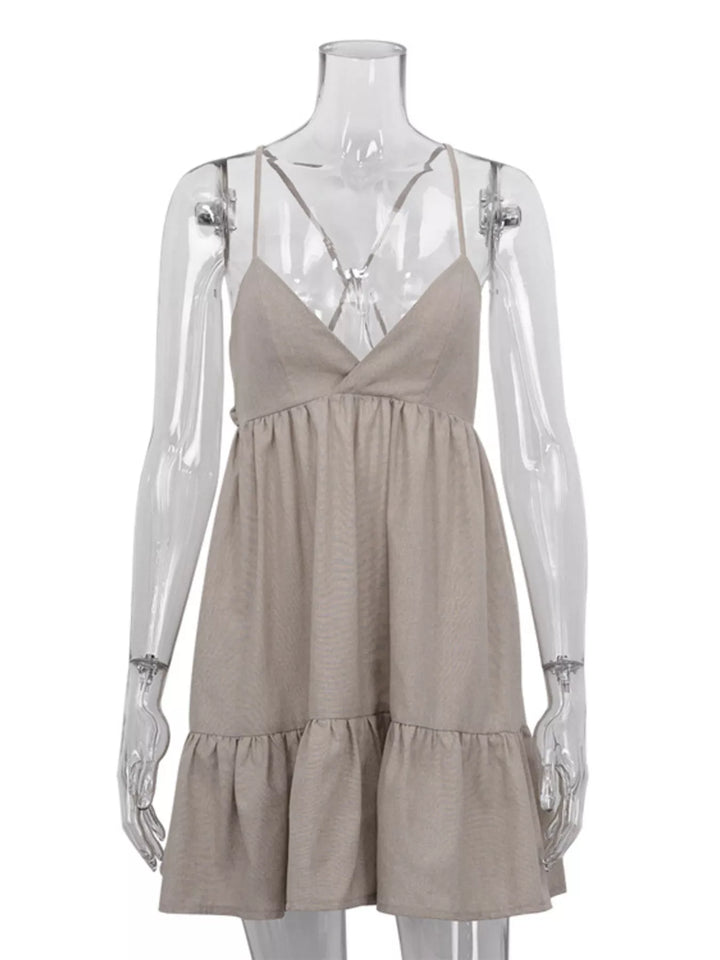 Backless Spaghetti Strap Mini Dress