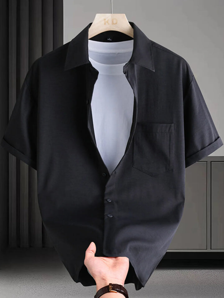Men's Plus Size Button Up Short Sleeve Shirt
