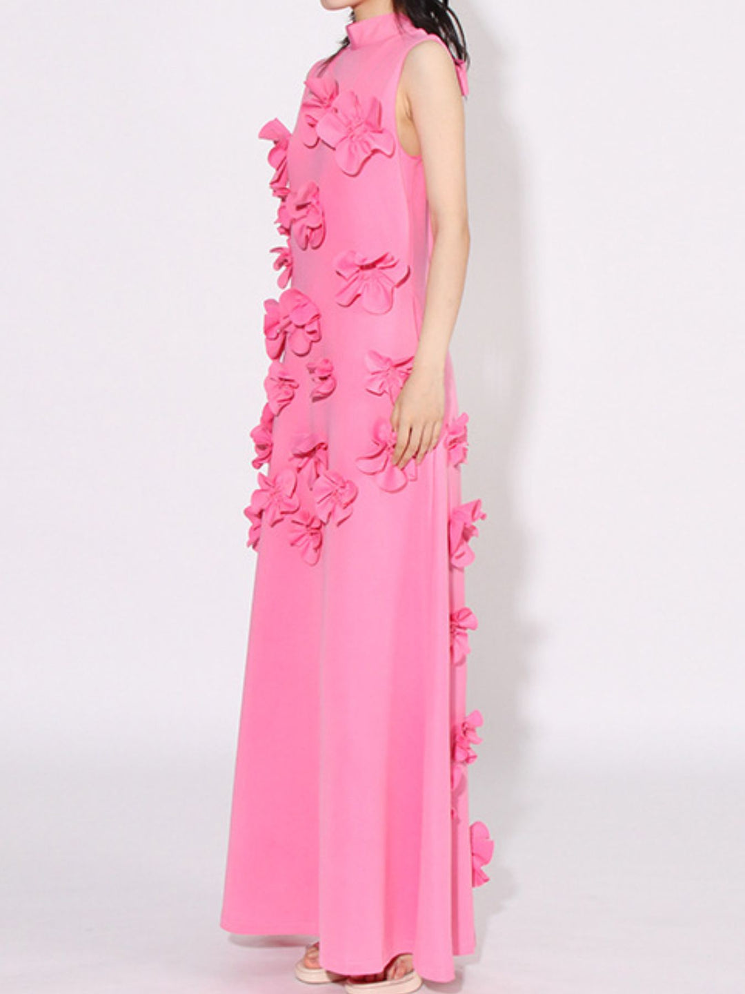Floral Applique Sleeveless Maxi Dress