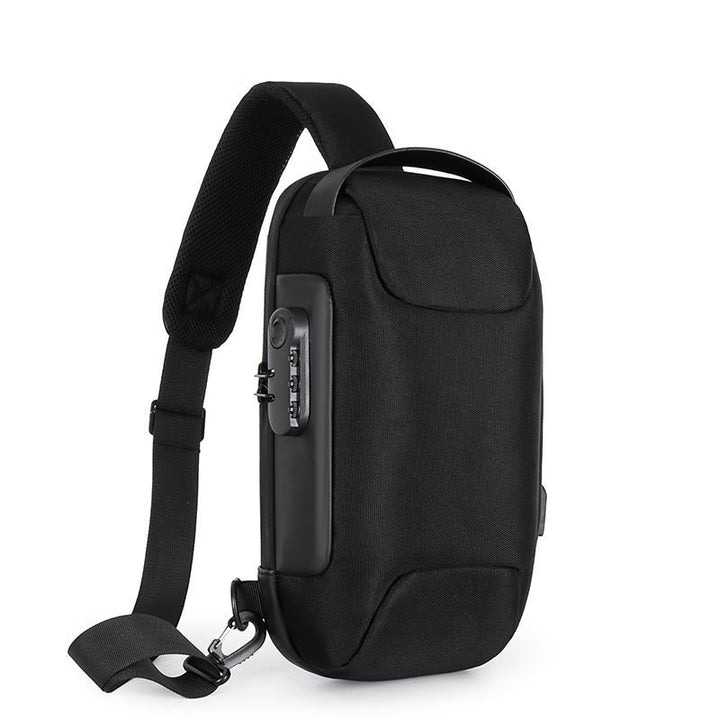 Men's Anti-theft Password Lock Chest Bag, Business Single-shoulder Crossbody Waist Bag, Portable Hand-held Small Bag, Logo Available Upon Request