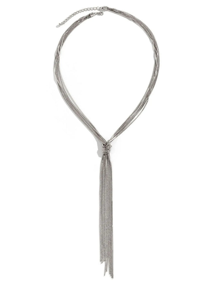 Twisted Knot ChainTassel Necklace