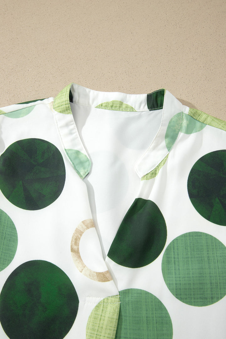 Blue Polka Dot Print Flounced Half Sleeve Casual Vacation Style Mini Dress