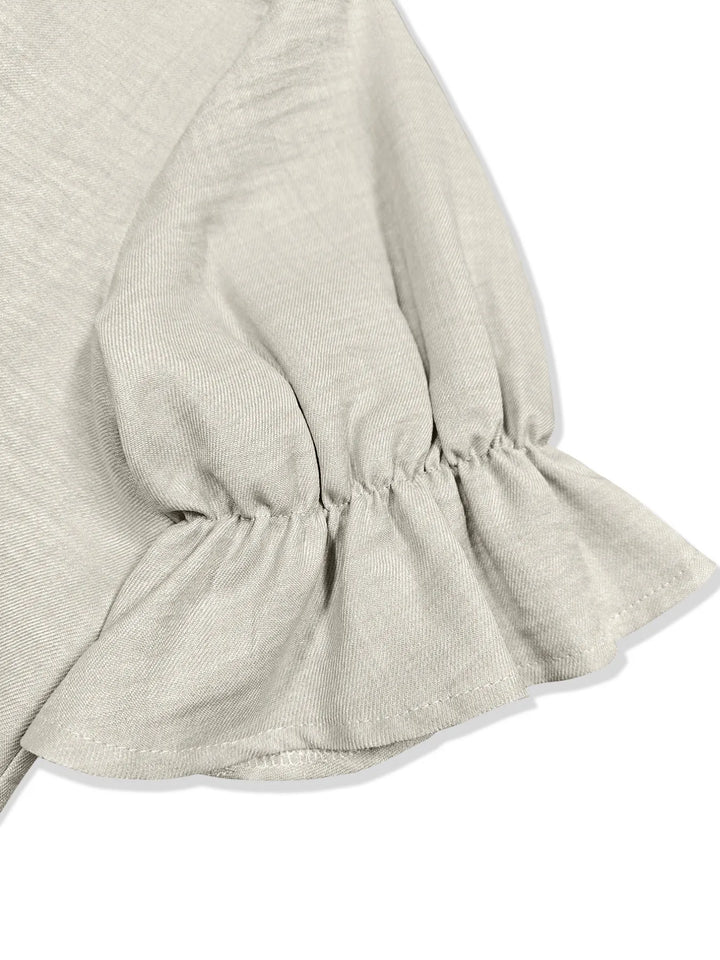 Plus Size Button-Down Shirt and Wide-Leg Pants Set