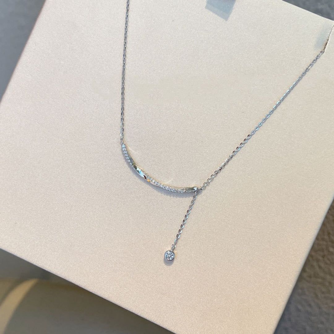 925 Sterling Silver Bar Chain Adjustable Necklace