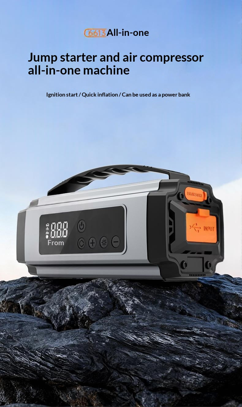3-in-1 Portable Cordless Car Starter & Tire Inflator Multifunctional Emergency Vehicle Tool