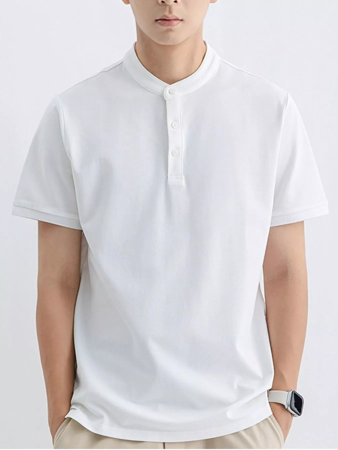 Men's Plus Size Button Detail Short Sleeve T-Shirt