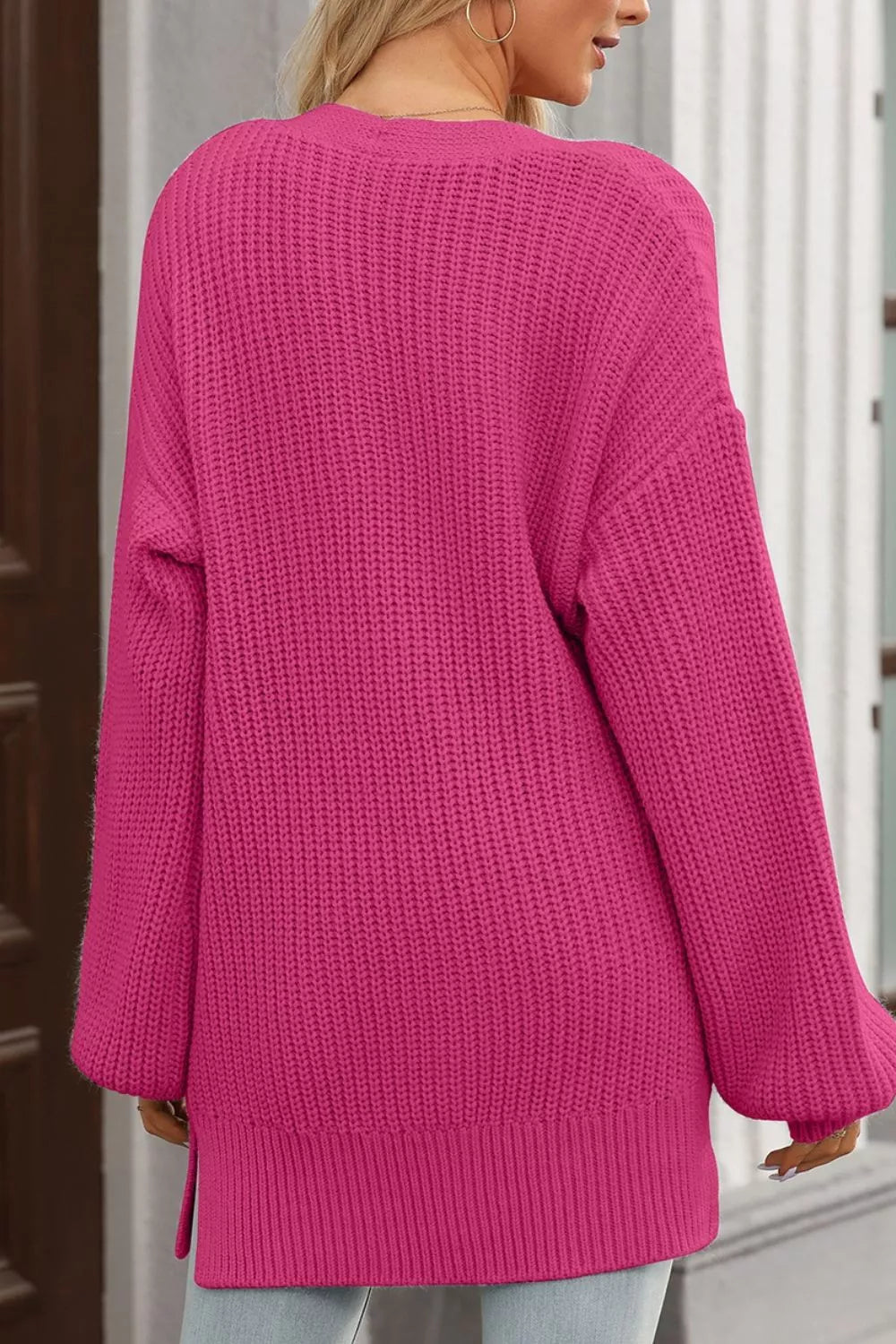 Chunky Knit Button-Down Cardigan