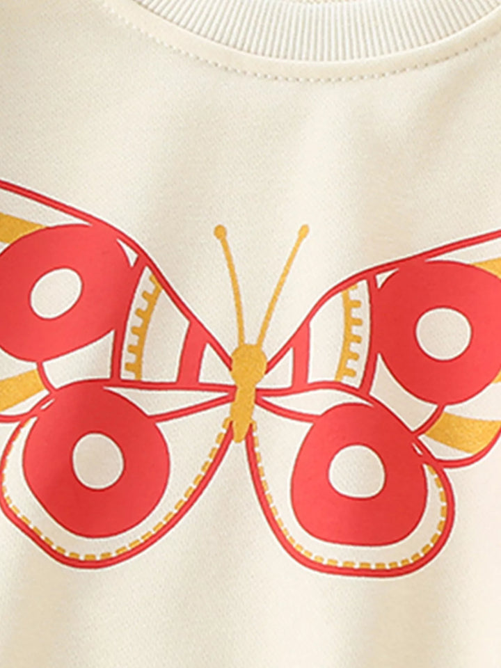 Children's Butterfly Graphic Crew Neck Sweatshirt