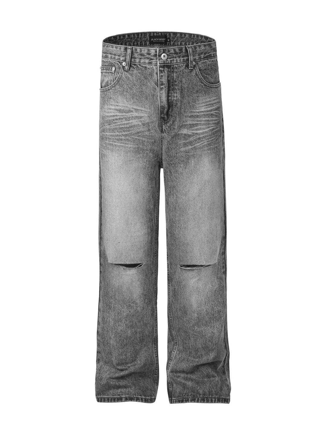 Men's Washed Distressed Relaxed Fit Jeans