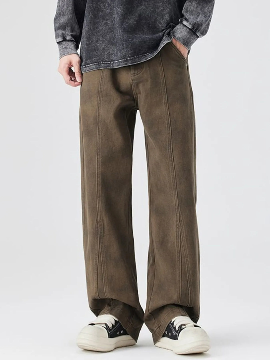Men's Plus Size Vintage Wash Wide Leg Pants