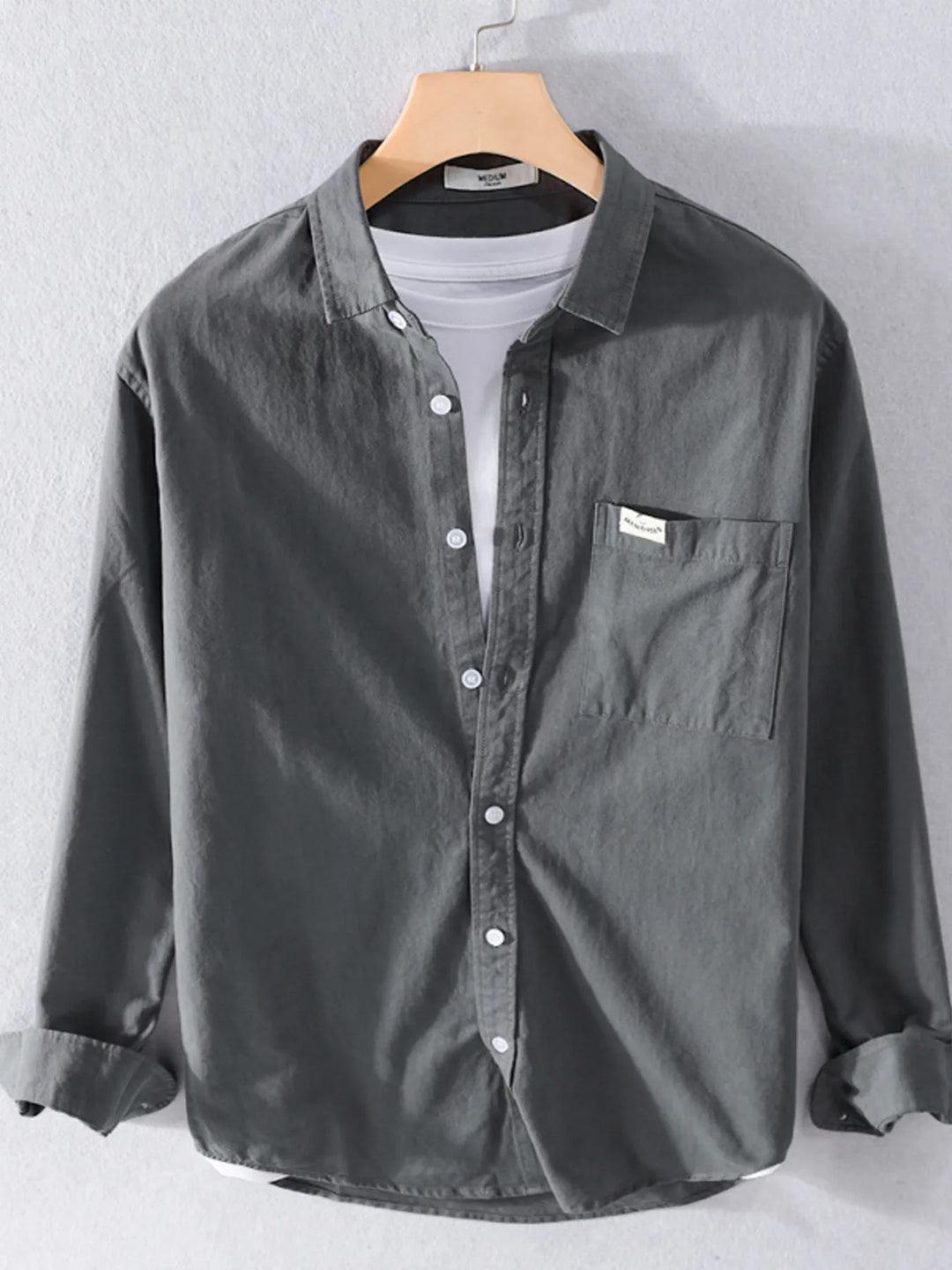 Men's Plus Size Button Up Long Sleeve Shirt
