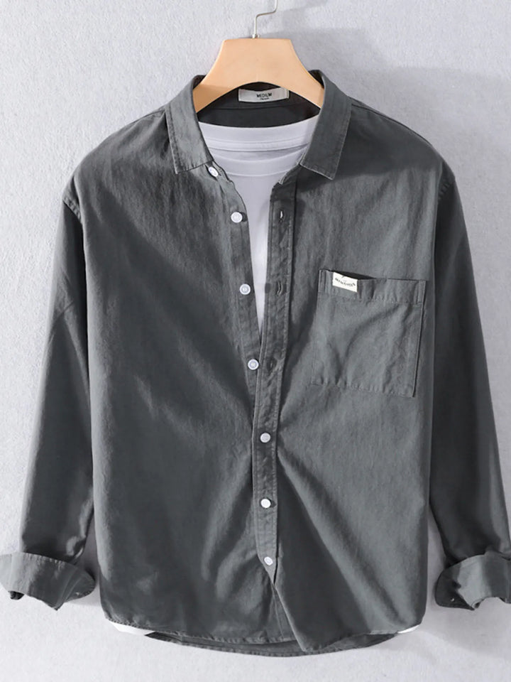 Men's Plus Size Button Up Long Sleeve Shirt