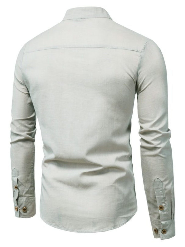 Men's Plus Size Button Detail Long Sleeve Shirt