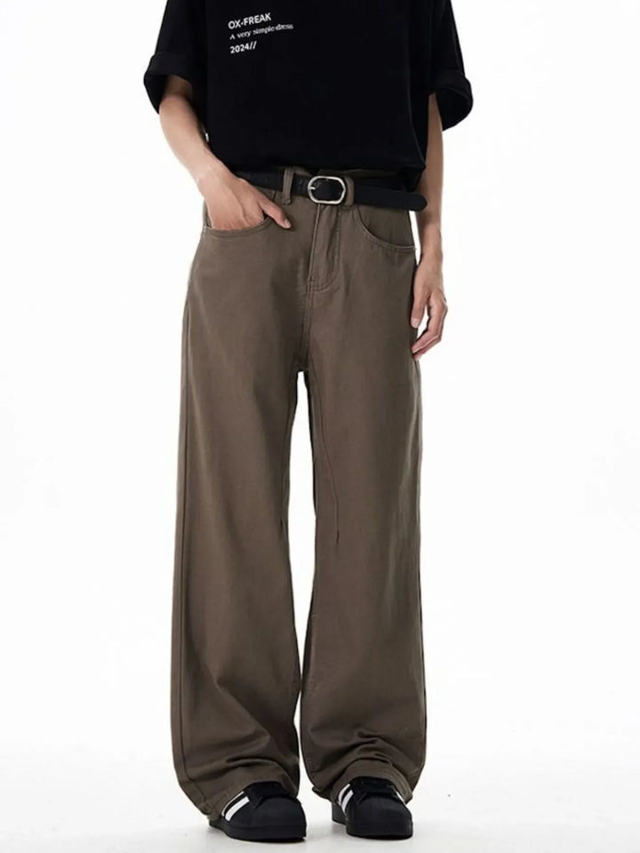 Men's Washed Wide-Leg Cargo Pants