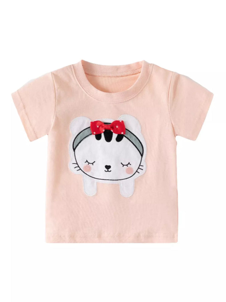 Children's Cartoon Cat Short Sleeve T-Shirt
