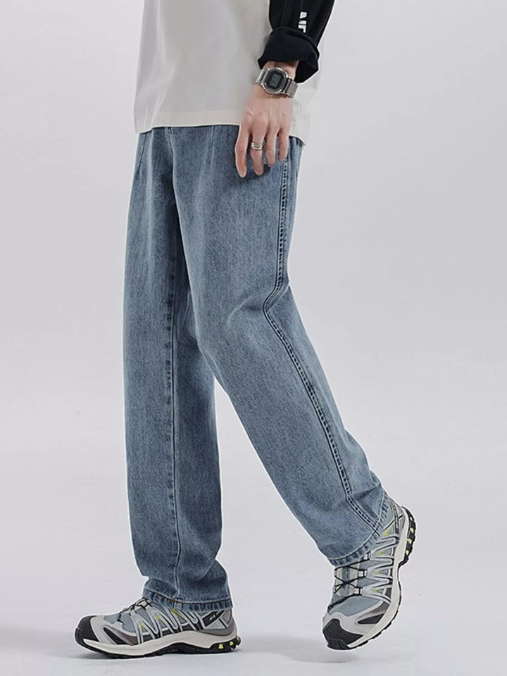 Men's Washed Wide Leg Jeans