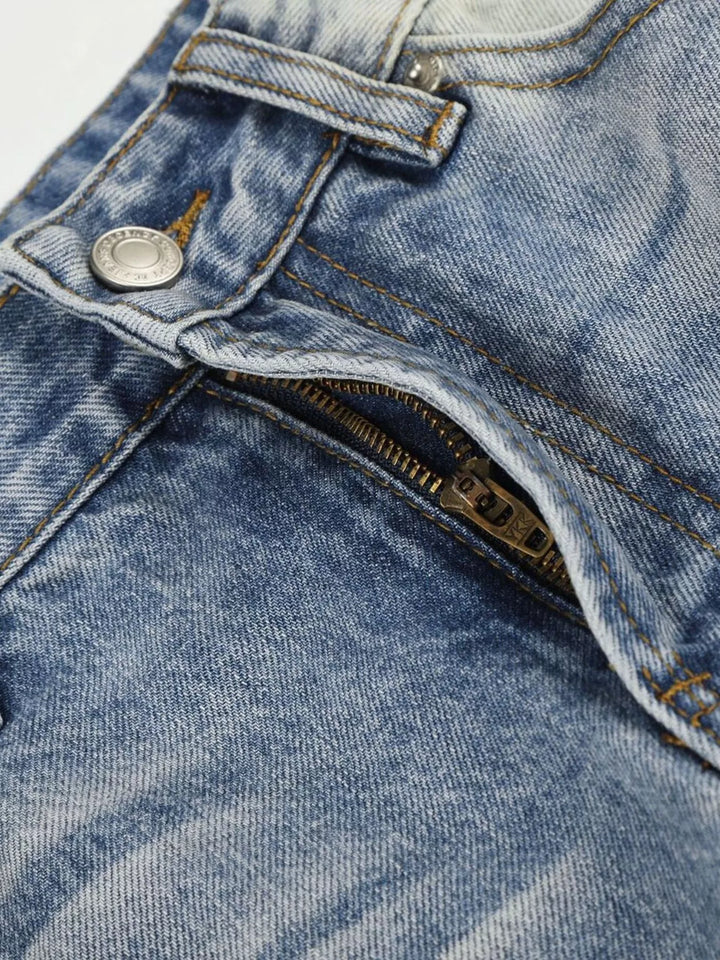 Men's Washed Wide Leg Jeans