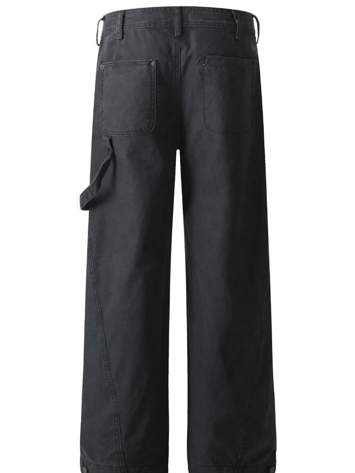 Men's Wide Leg Washed Jeans