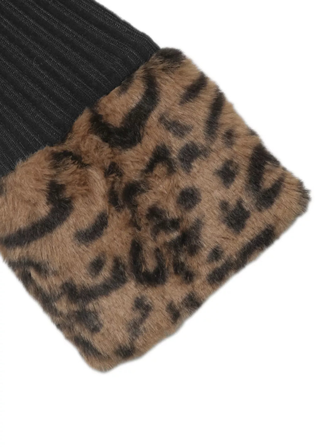 Leopard Cuff Johnny Collar Midi Dress