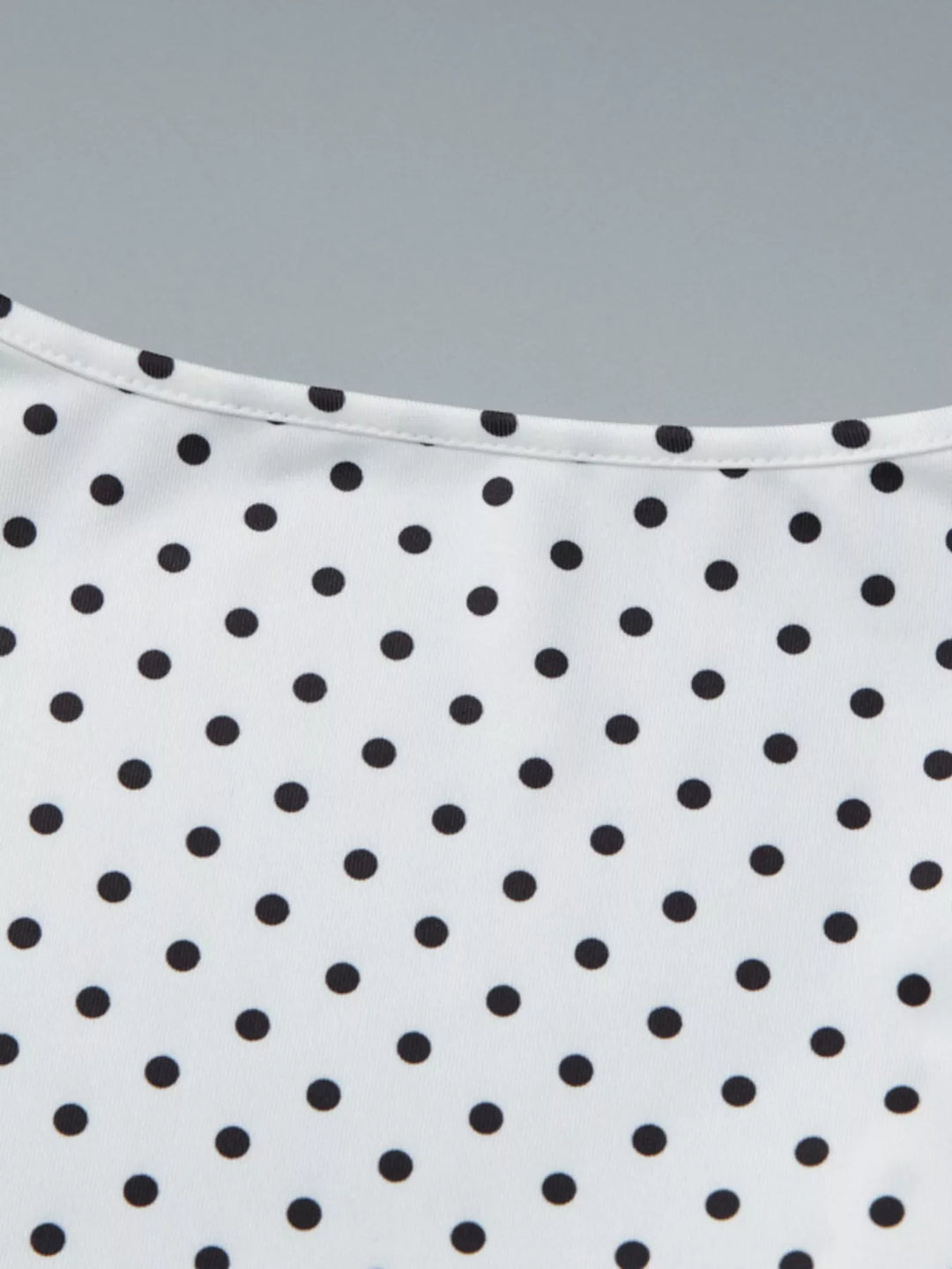 Polka Dot Ruched V-Neck Top
