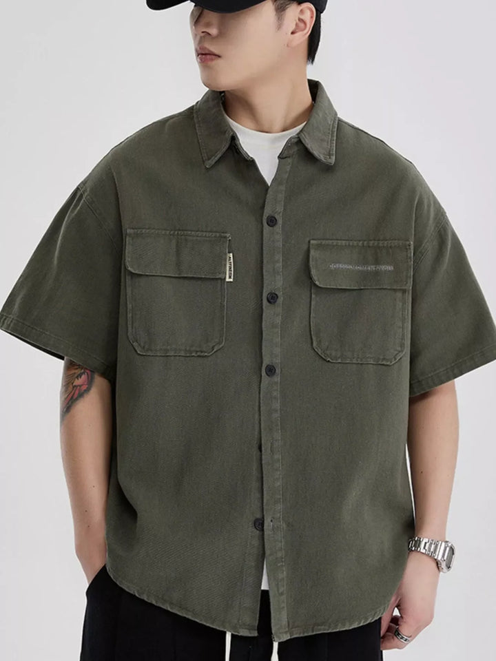 Men's Full Size Button Down Oversized Short Sleeve Shirt Plus Size