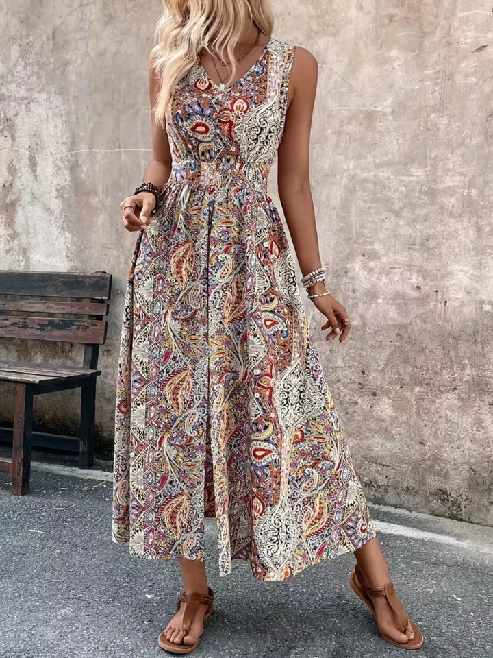 Paisley Print Sleeveless Romper