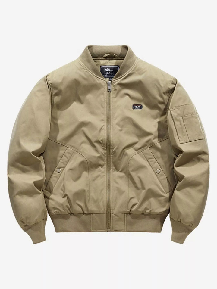 Men's Plus Size Bomber Jacket with Zipper