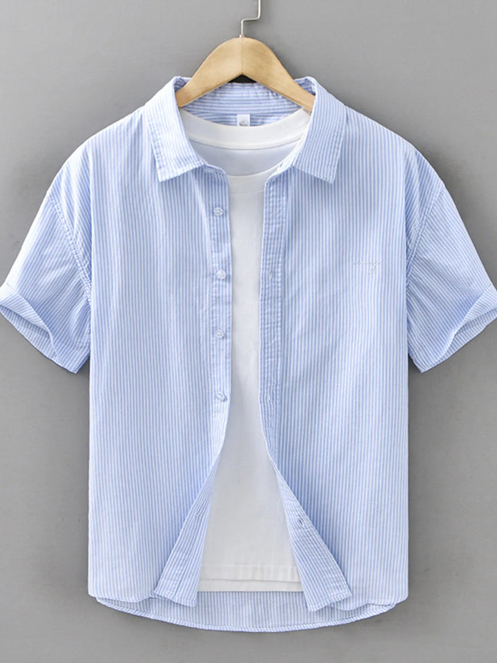 Men's Plus Size Classic Striped Short Sleeve Shirt