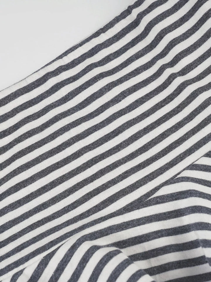 Striped Asymmetrical Hem Mini Skirt