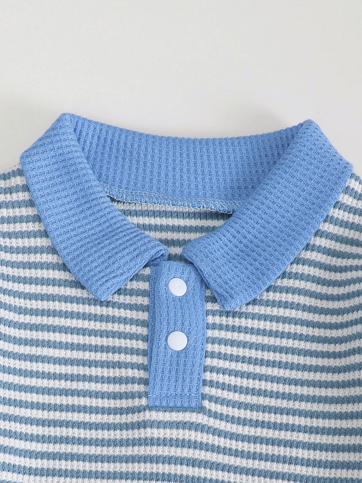 Children's Striped Polo Shirt & Pants Set