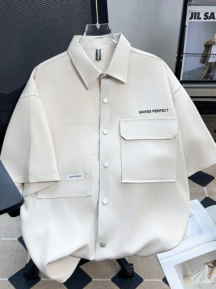 Men's Plus Size Button Up Short Sleeve Shirt