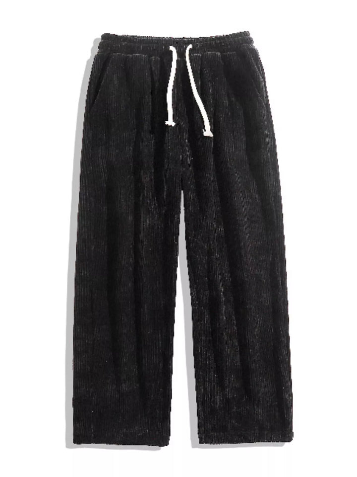 Men's Full Size Drawstring Wide Leg Corduroy Pants Plus Size