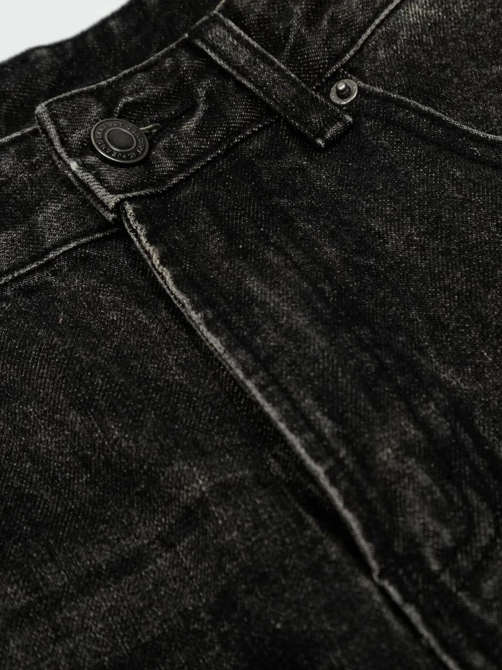 Men's Distressed Washed Straight Jeans