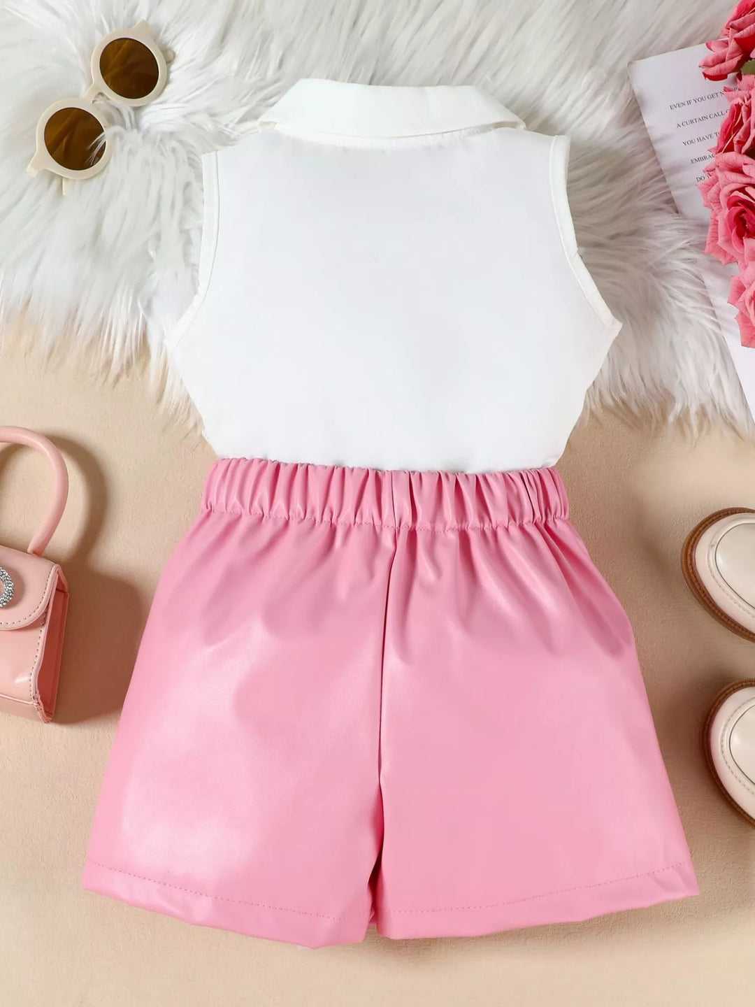 Children‘s Ruffle Decor Top & Button Detail Skort Set
