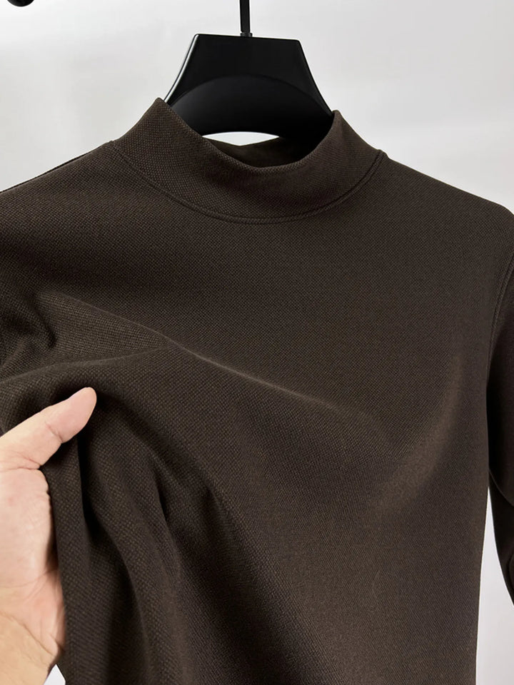 Men's Plus Size Mock Neck Long Sleeve Top