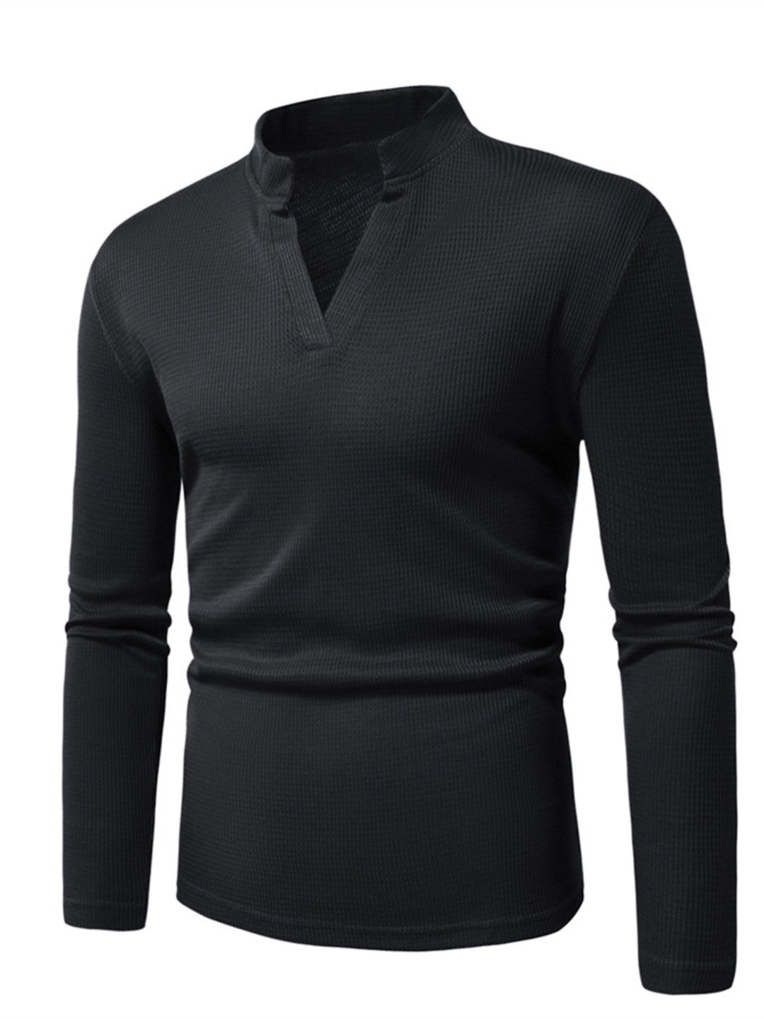 Men's Notched Long Sleeve Top