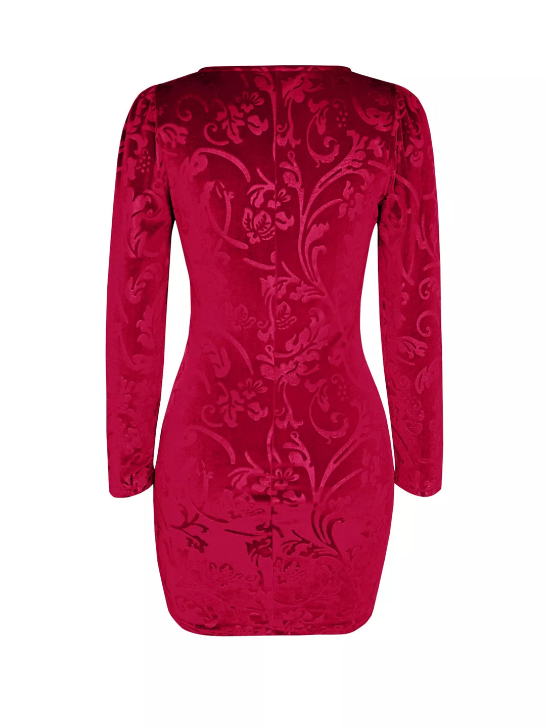 Velvet Floral Bodycon Mini Dress