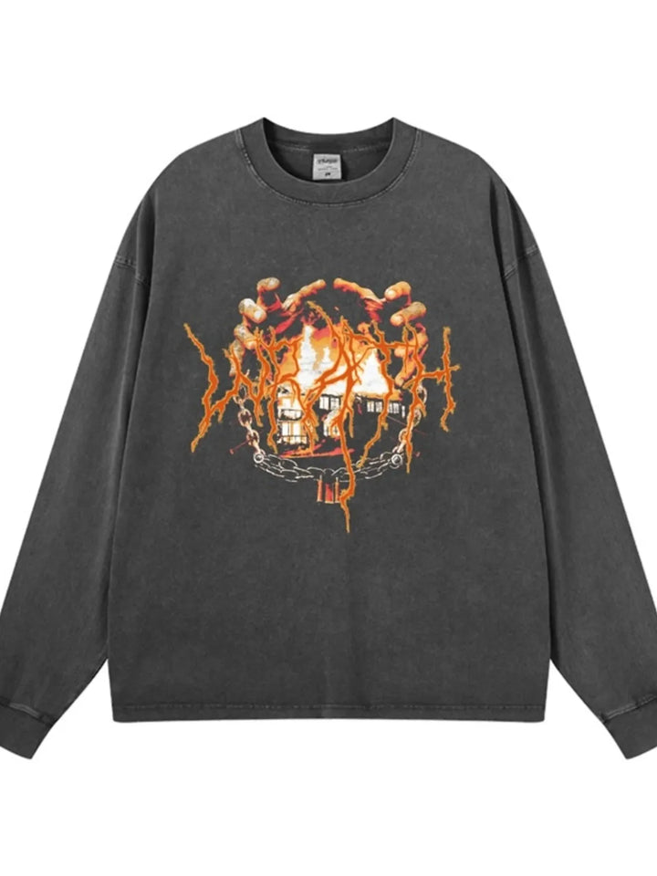 Men's Graphic Oversized Long Sleeve T-Shirt