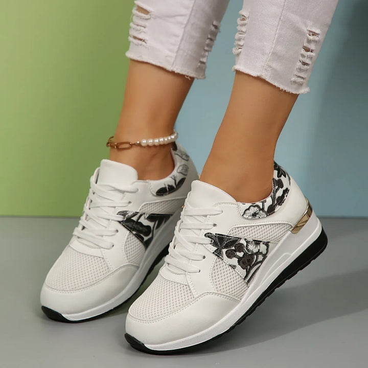 Floral Mesh Wedge Athletic