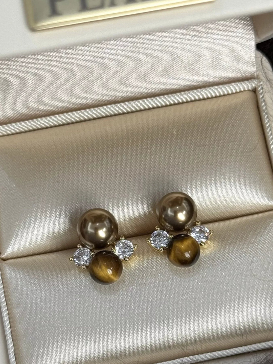 Tiger Eye Stud Earrings