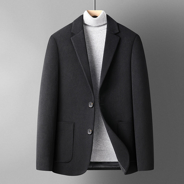 Autumn And Winter Solid Color Short Wool Woolen Men's Suit