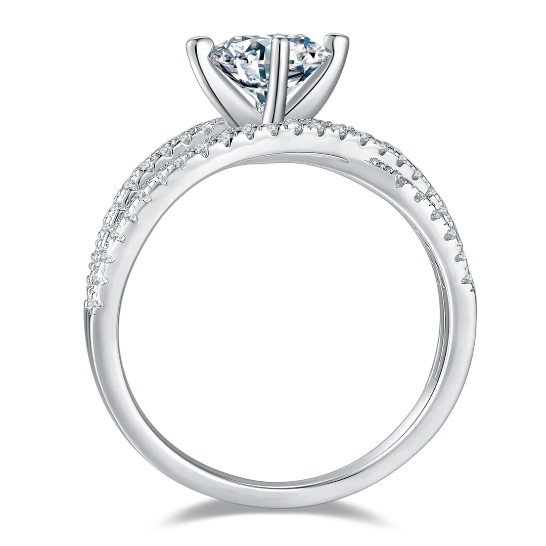 1 Carat Moissanite 925 Sterling Silver Ring