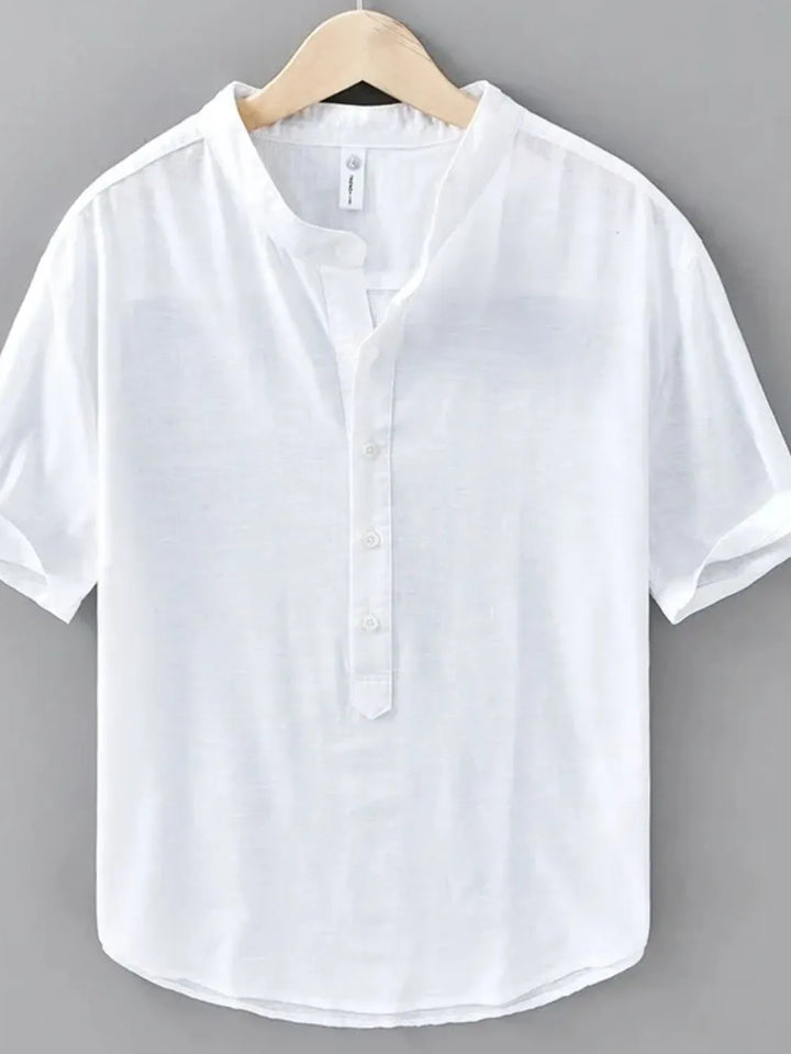 Men's Plus Size Button Detail Short Sleeve Blouse
