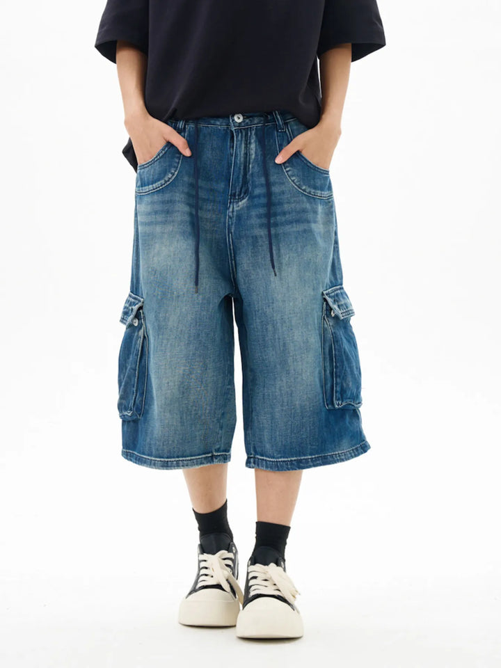 Men's Relaxed Fit Cargo Denim Shorts