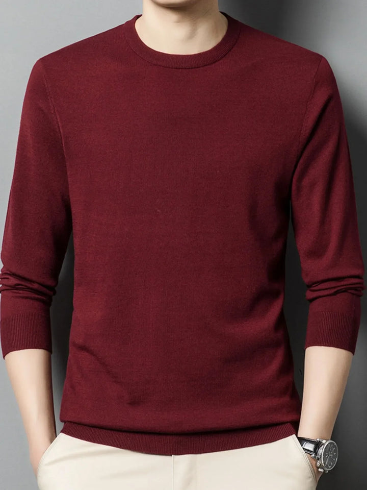 Men's Plus Size Round Neck Long Sleeve Sweater