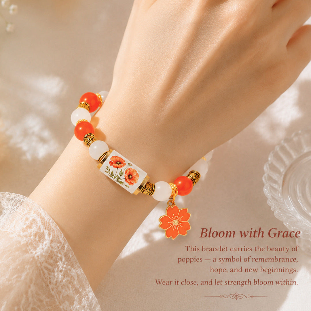 December Birth Flower Pendant Bracelet For Women