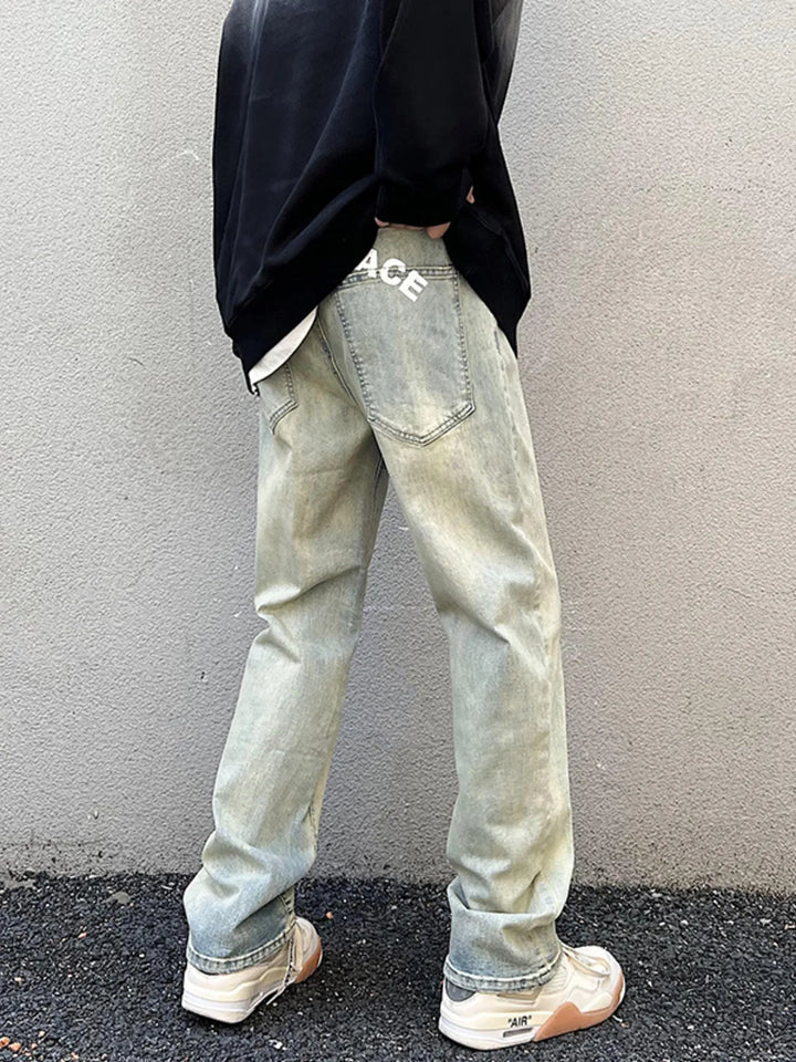 Men's Vintage Wash Straight Leg Jeans