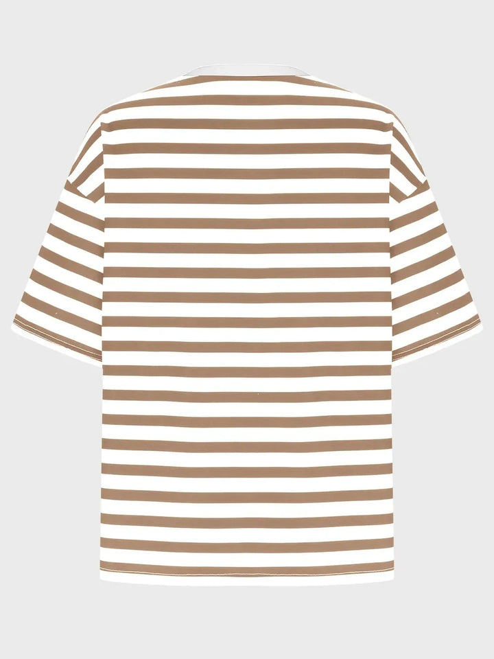 Striped Round Neck Half Sleeve T-Shirt