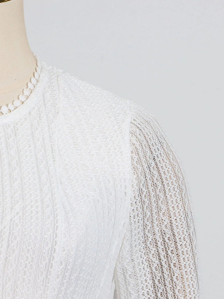 Layered Round Neck Long Sleeve Dress