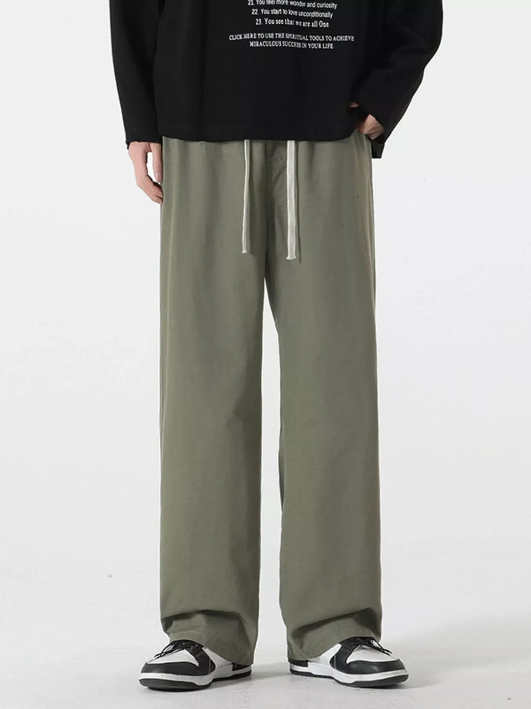 Men's Full Size Relaxed Fit Drawstring Pants Plus Size